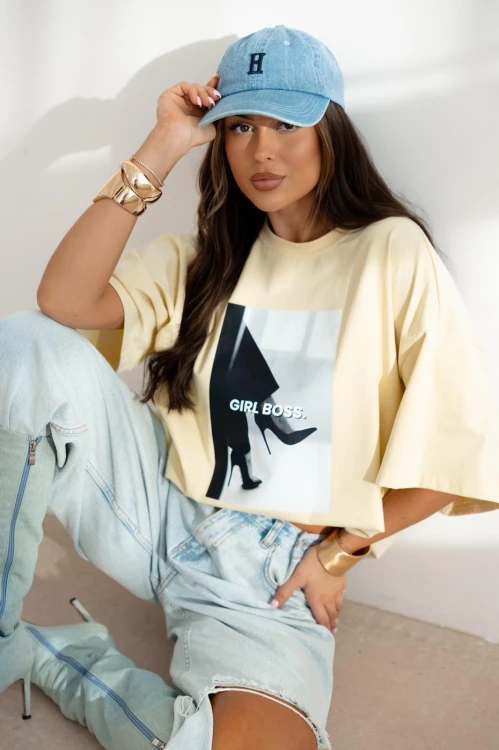 T-shirt żółty Girl Boss.jpeg