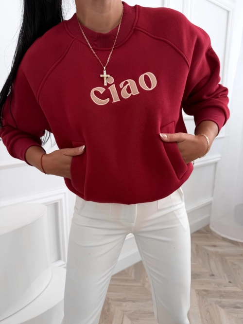 Bluza z napisem Ciao czerwona .webp