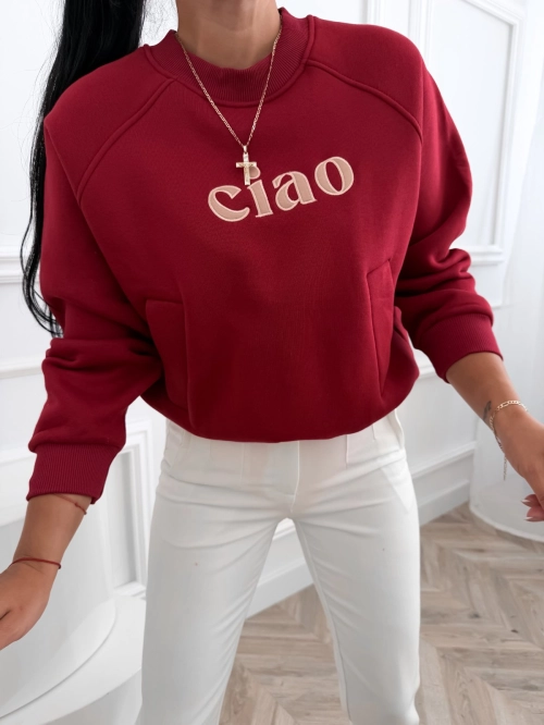 Bluza z napisem Ciao czerwona 1.webp